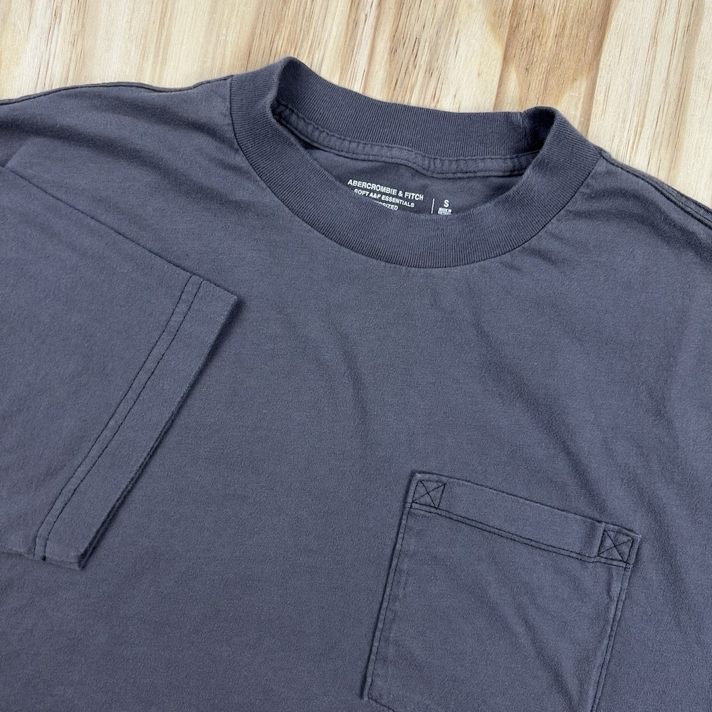 Abercrombie & Fitch AF Essentials Oversized Pocket Tee Gray Small Men's